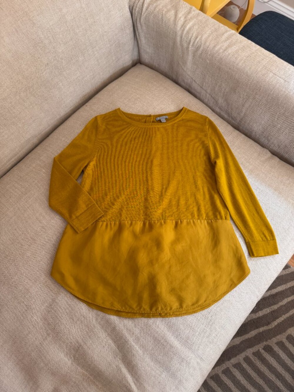 COS Mustard Wool & Silk Top